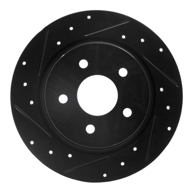 Alfa Romeo 166 Brake Rotor (1) - Rear Left - R1 Concepts - Drilled & Slotted - Black - `99-`07